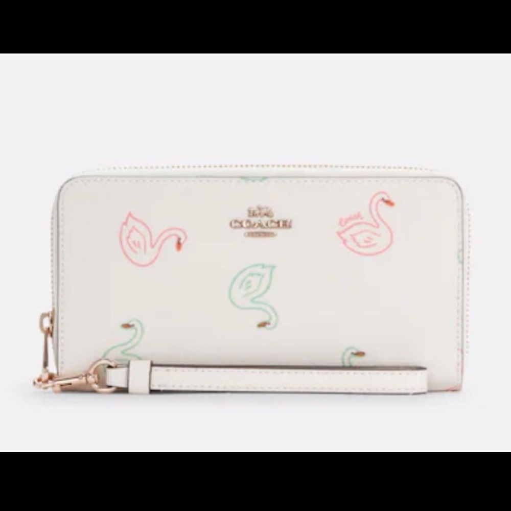 ✨🦢💘🦢✨Coach Long Zip Around Wallet With Swan Print